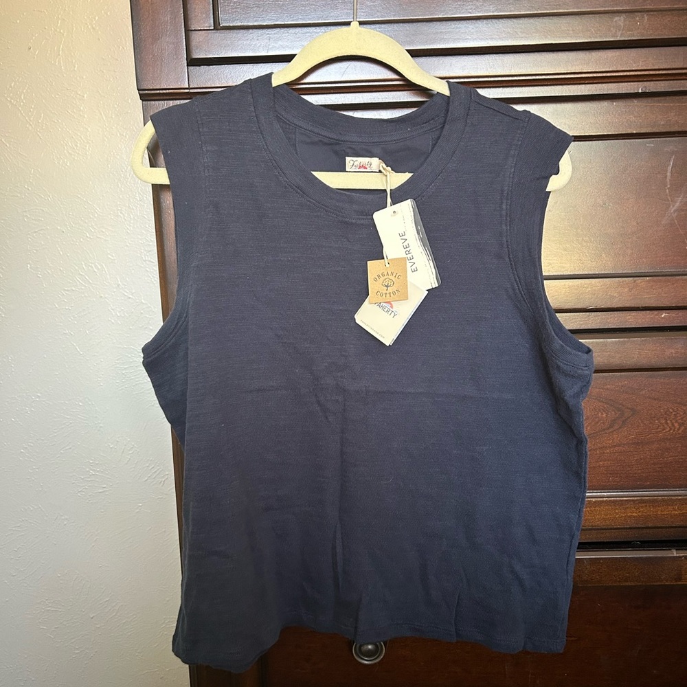 Faherty Navy Sleevless Tee